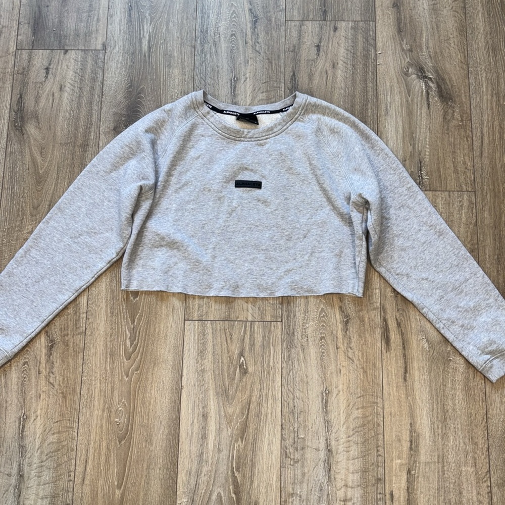 Alphalete Gray Cropped Sweatshirt